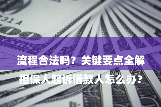 北京

担保人起诉借款人怎么办？流程合法吗？关键要点全解析