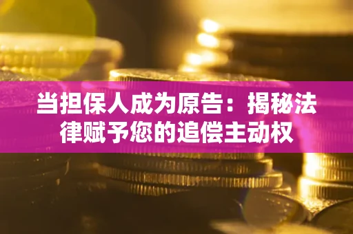 北京当担保人成为原告:揭秘法律赋予您的追偿主动权 北京当担保人成为原告:揭秘法律赋予您的追偿主动权
